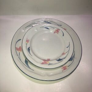 Vtg Avonlea by Citation Corn Panies 10.5" Dinner Plate & 7.5" Salad Plate set
